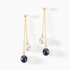 Boucles D'oreilles Pendantes Or Jaune Brayann Perles De Culture|Marc Orian Clearance