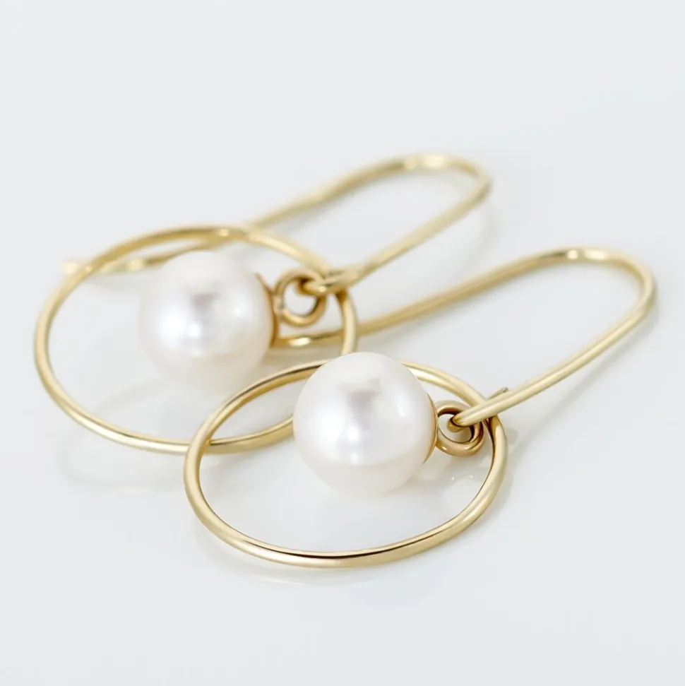 Boucles D'oreilles Pendantes Salvine Or Jaune Perle De Culture