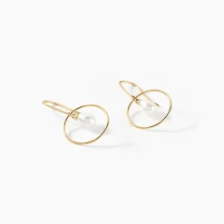 Boucles D'oreilles Pendantes Salvine Or Jaune Perle De Culture