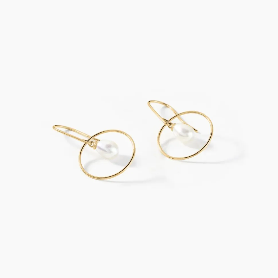 Boucles D'oreilles Pendantes Salvine Or Jaune Perle De Culture