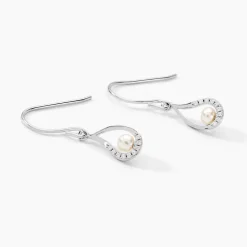 Boucles D'oreilles Pendantes Akiko Argent Perle De Culture Et Oxyde|Marc Orian Best