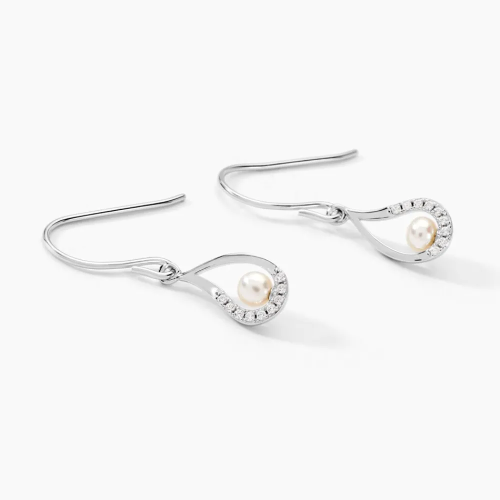 Boucles D'oreilles Pendantes Akiko Argent Perle De Culture Et Oxyde|Marc Orian Best