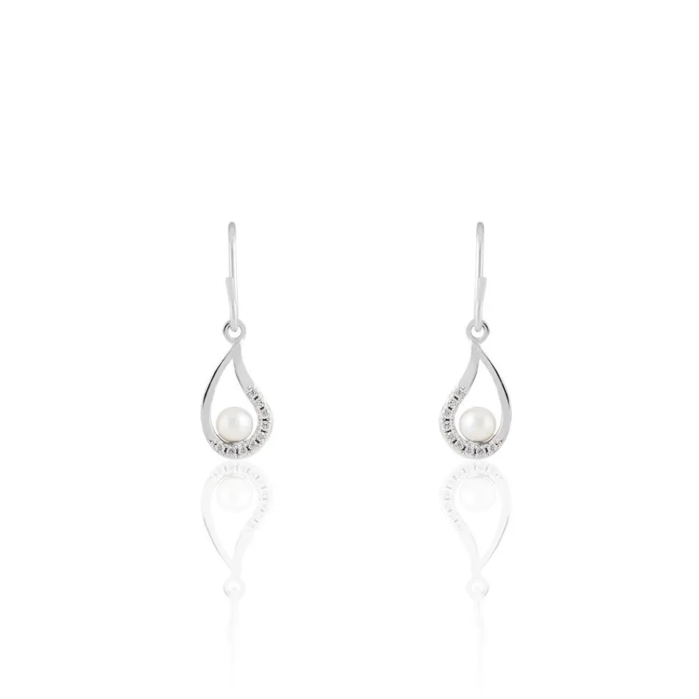 Boucles D'oreilles Pendantes Akiko Argent Perle De Culture Et Oxyde|Marc Orian Best