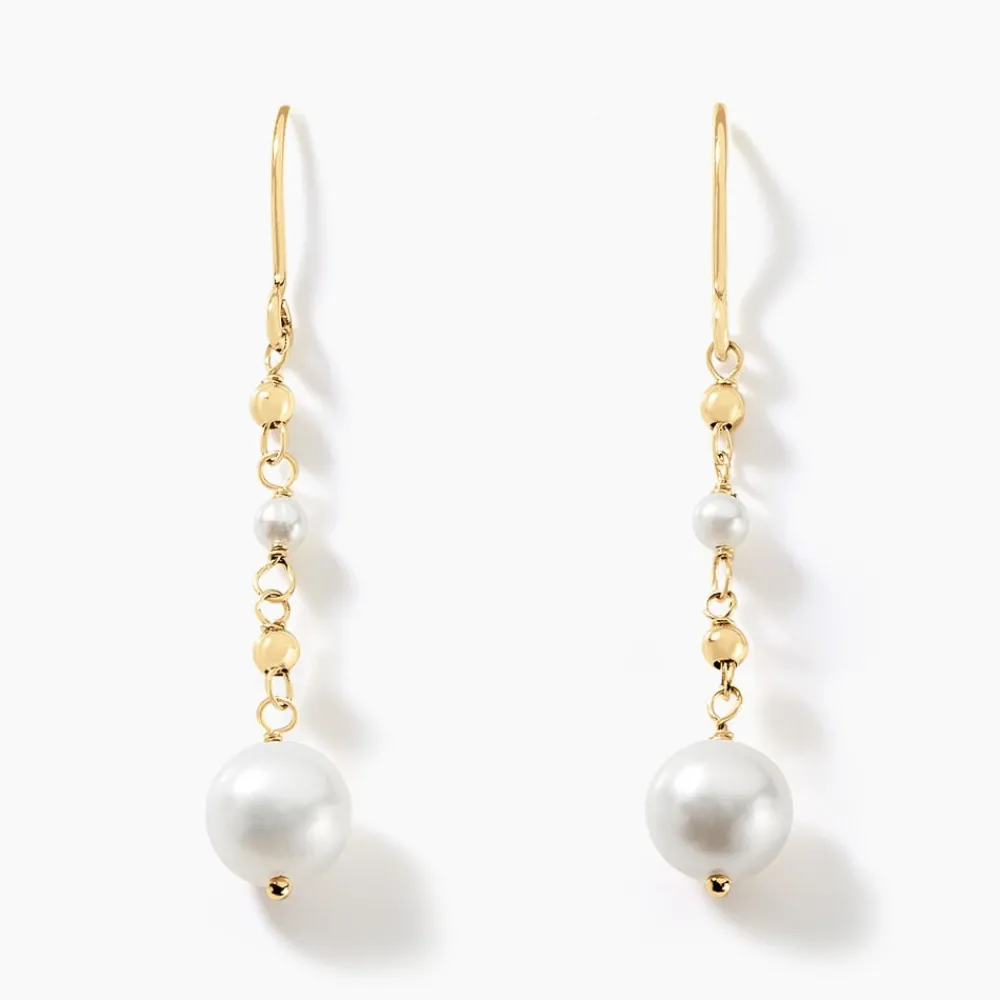 Boucles D'oreilles Pendantes Bindy Or Jaune Perle De Culture|Marc Orian Discount
