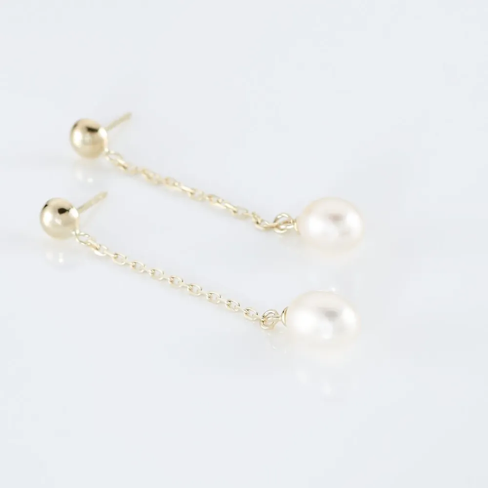 Boucles D'oreilles Pendantes Adriette Or Jaune Perle De Culture|Marc Orian Hot