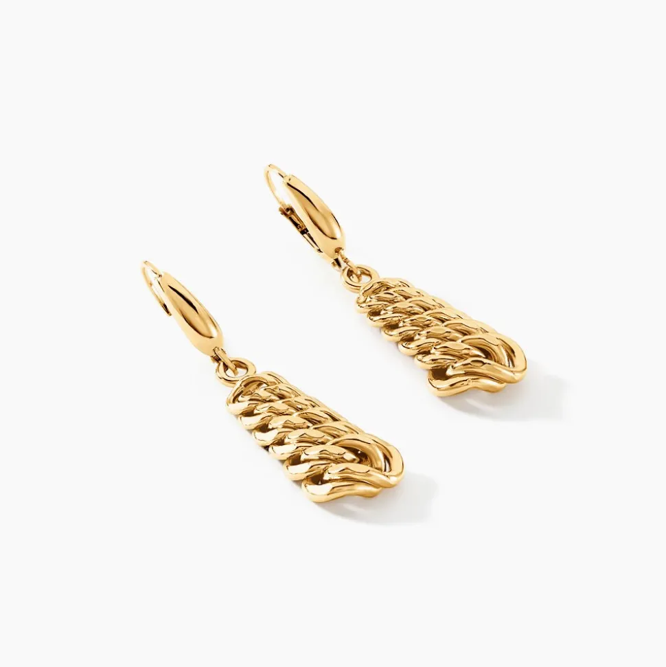 Boucles D'oreilles Pendantes Jimmy Or Jaune
