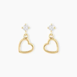 Boucles D'oreilles Pendantes Euria Cœur Or Jaune