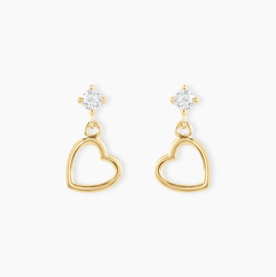Boucles D'oreilles Pendantes Euria Cœur Or Jaune