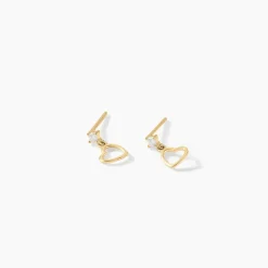 Boucles D'oreilles Pendantes Euria Cœur Or Jaune
