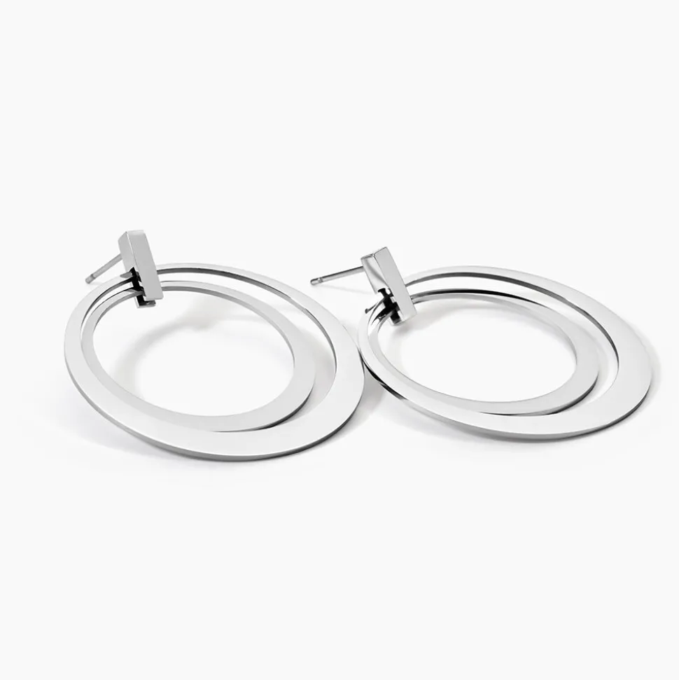 Boucles D'oreilles Pendantes Saffy Acier Blanc