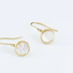 Boucles D'oreilles Pendantes Joana Or Jaune Nacre