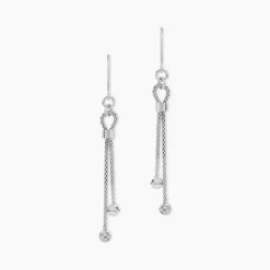 Boucles D'oreilles Pendantes Magel Argent Blanc