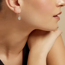 Boucles D'oreilles Pendantes Lynne Argent Blanc