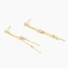 Boucles D'oreilles Pendantes Reflets Pop Or Jaune Rhodochrosite