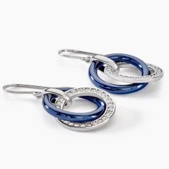 Boucles D'oreilles Pendantes Grizzel Argent Blanc Céramique Oxyde