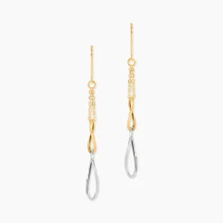 Boucles D'oreilles Pendantes Benedicte Or Bicolore
