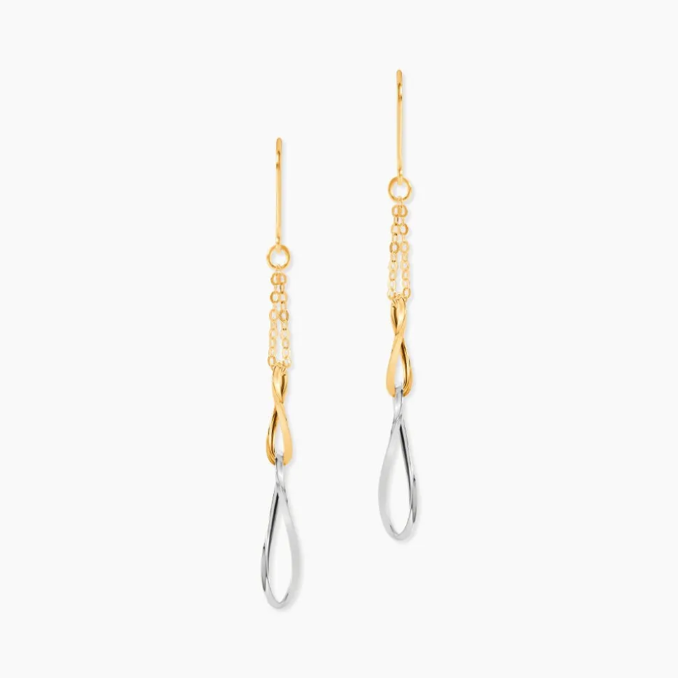 Boucles D'oreilles Pendantes Benedicte Or Bicolore