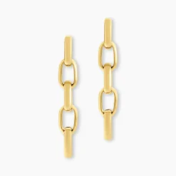 Boucles D'oreilles Pendantes Auray Acier Jaune
