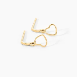 Boucles D'oreilles Pendantes Feryal Pendantes Coeurs Or Jaune