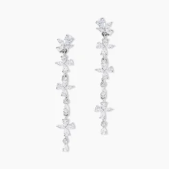 Boucles D'Oreilles Pendantes Feeria Argent Blanc Oxyde De Zirconium