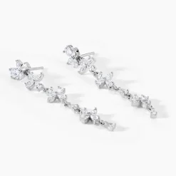Boucles D'Oreilles Pendantes Feeria Argent Blanc Oxyde De Zirconium