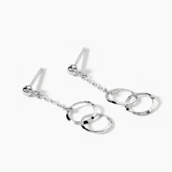 Boucles D'oreilles Pendantes Coline Argent Blanc