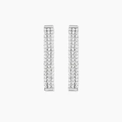 Boucles D'Oreilles Pendantes Serenna Argent Blanc Oxyde De Zirconium