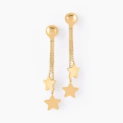 Boucles D'oreilles Pendantes Alphonsine Etoile Or Jaune