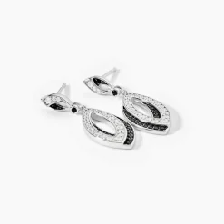 Boucles D'oreilles Pendantes Liv Argent Blanc Oxyde De Zirconium