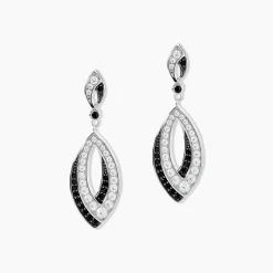 Boucles D'oreilles Pendantes Liv Argent Blanc Oxyde De Zirconium