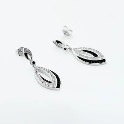 Boucles D'oreilles Pendantes Liv Argent Blanc Oxyde De Zirconium