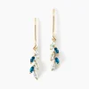 Boucles D'oreilles Pendantes Océan Or Jaune Topaze