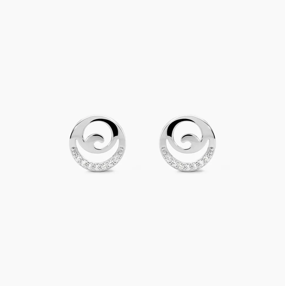 Boucles D'oreilles Pendantes Carole Argent Blanc Oxyde De Zirconium