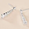 Boucles D'oreilles Pendantes Dervla Argent Rhodié Oxyde De Zirconium