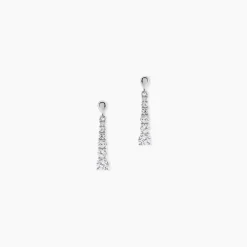 Boucles D'oreilles Pendantes Dervla Argent Rhodié Oxyde De Zirconium