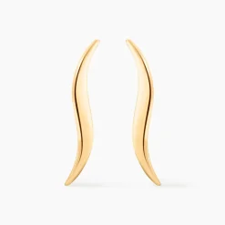 Boucles D'oreilles Pendantes Merone Vagues Or Jaune