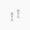 Boucles D'oreilles Pendantes Argent Blanc Braidy Oxydes De Zirconium