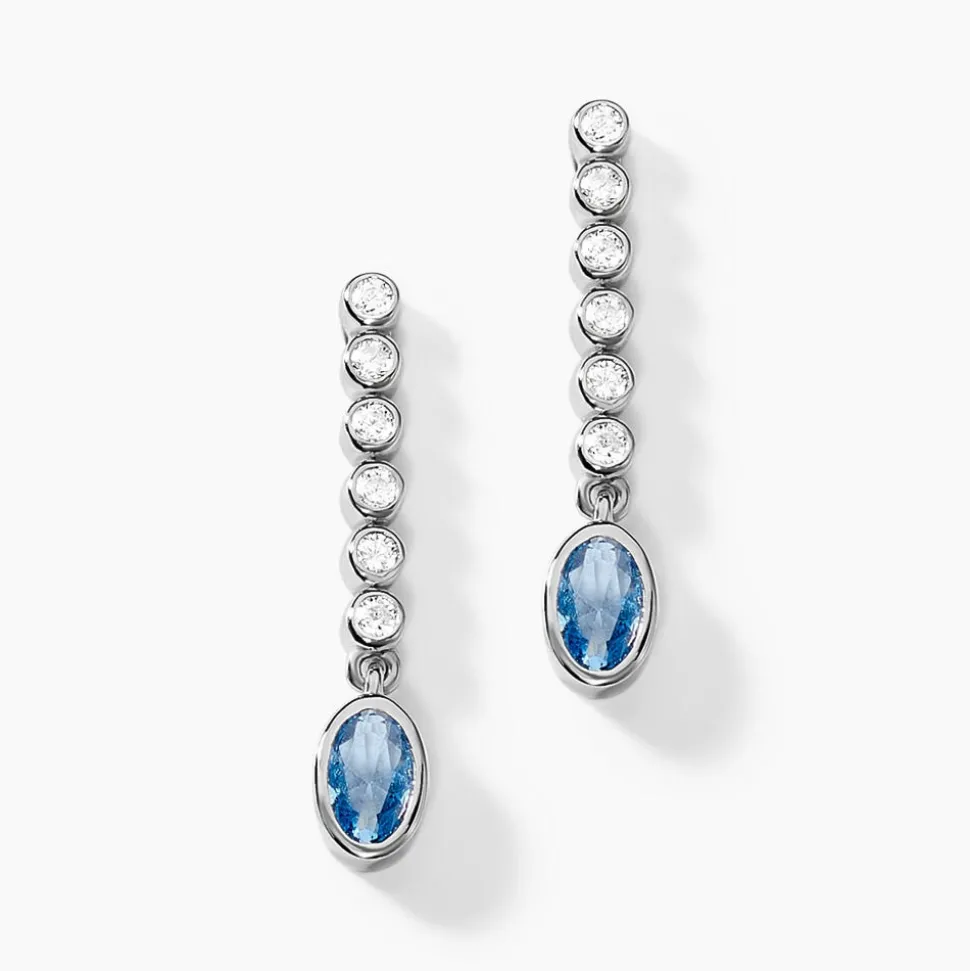 Boucles D'oreilles Pendantes Mayfair Shine Argent Blanc Oxyde
