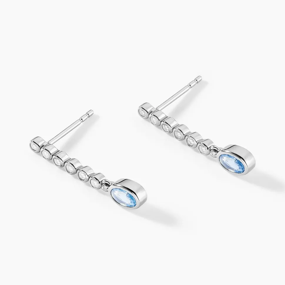 Boucles D'oreilles Pendantes Mayfair Shine Argent Blanc Oxyde