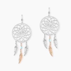 Boucles D'oreilles Pendantes Misalie Argent Blanc