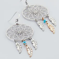 Boucles D'oreilles Pendantes Misalie Argent Blanc