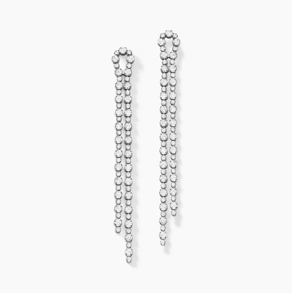 Boucles D'oreilles Pendantes Mayfair Argent Blanc Oxyde