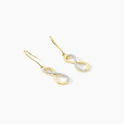 Boucles D'oreilles Pendantes Infino Or Jaune Diamant