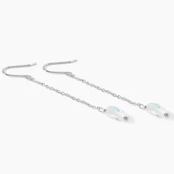 Boucles D'oreilles Pendantes Franz Argent Blanc Cristaux De Swarovski