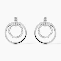 Boucles D'oreilles Pendantes Silvana Argent Blanc Oxyde De Zirconium