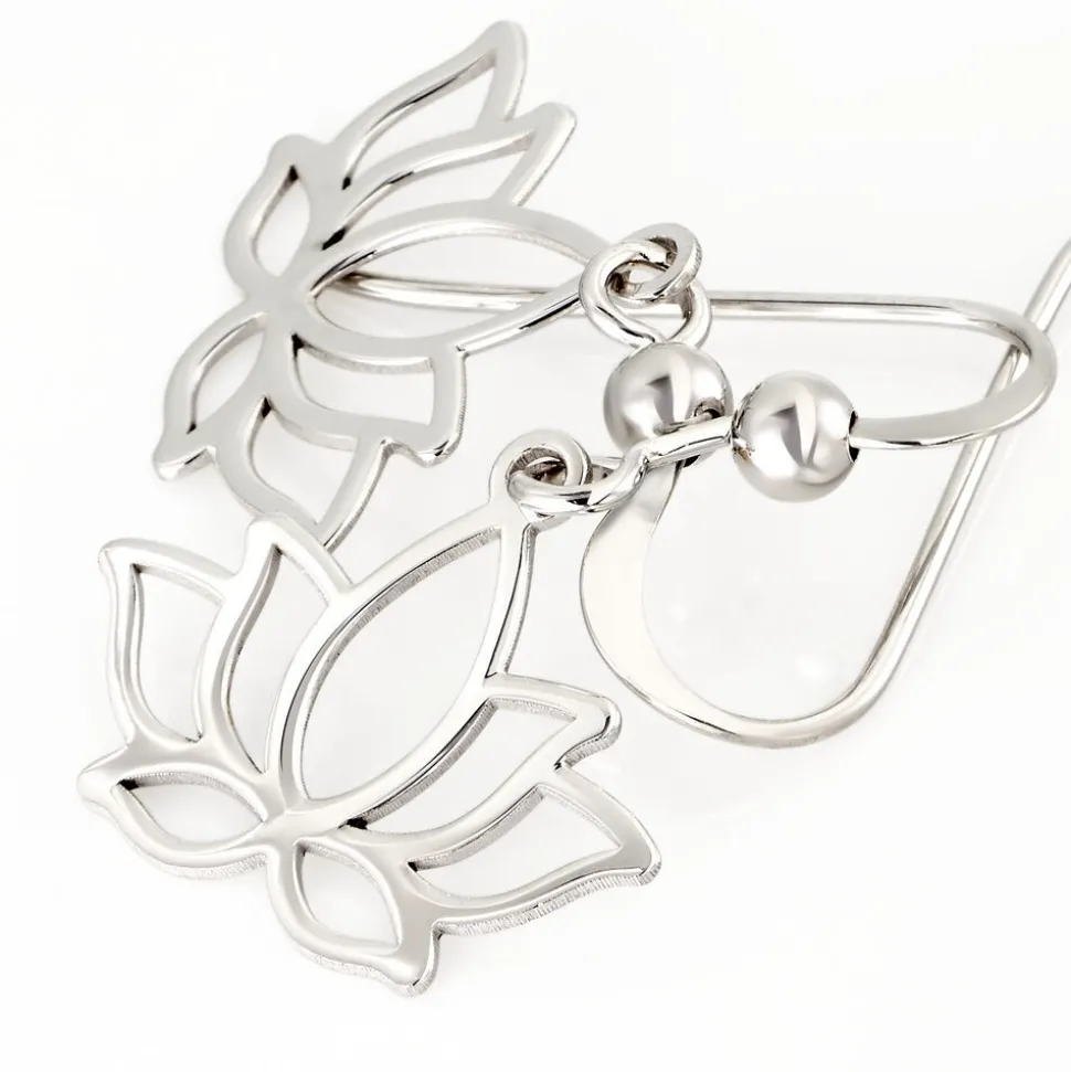 Boucles D'oreilles Pendantes Raia Argent Blanc