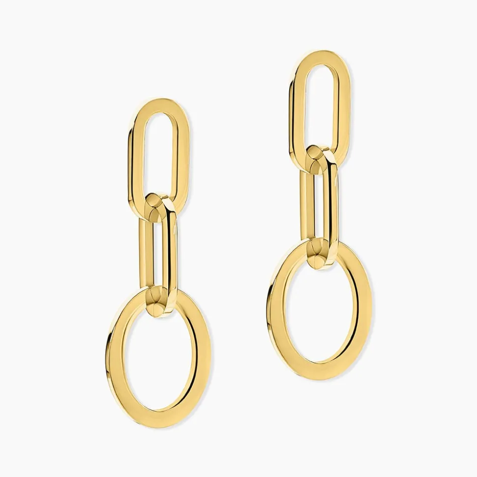 Boucles D'oreilles Pendantes Manille Acier Jaune