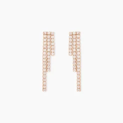 Boucles D'oreilles Pendantes Seline Argent Rose Oxyde De Zirconium