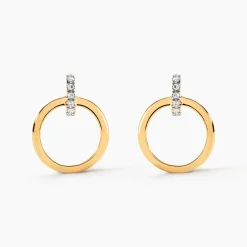 Boucles D'oreilles Pendantes Or Jaune Melissande Diamants