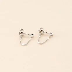 Boucles D'oreilles Pendantes Molly Argent Blanc